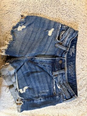 Women's Blue Denim High-Rise Cutoff Jean Shorts